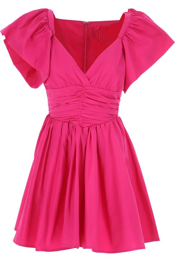 A-line Hot Pink Homecoming Dress Fashion Outfit Dress Y2530