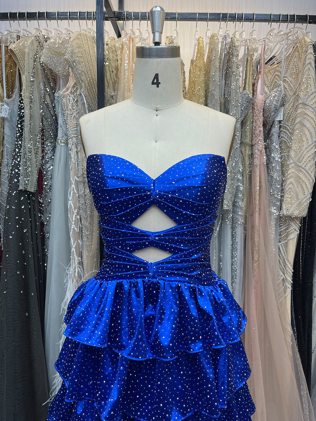 A Line Strapless Sweetheart Satin Long Prom Dress with Keyhole