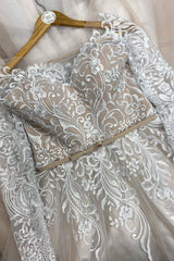 A Line Long Sleeve Wedding Dresses Wedding Dress Custom Made Wedding Gown Bridal Gown OHD174