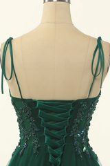 A-Line Green Tulle Above Knee Length Homecoming Dress Party Dress Y1703