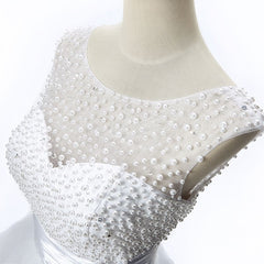 A-line Jewel Tulle Party Beading Dress