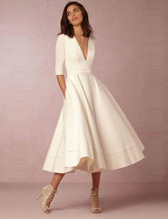 2025 Wedding Dress Half Sleeves Vintage Bridal Gown