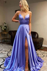 A Line Spaghetti Straps Sleeveless Floor Length Sexy Prom Dress SNH007